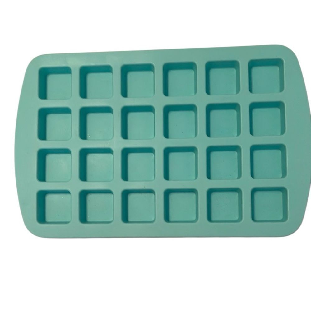 Teal silicone square mold for baking and crafting used once like new